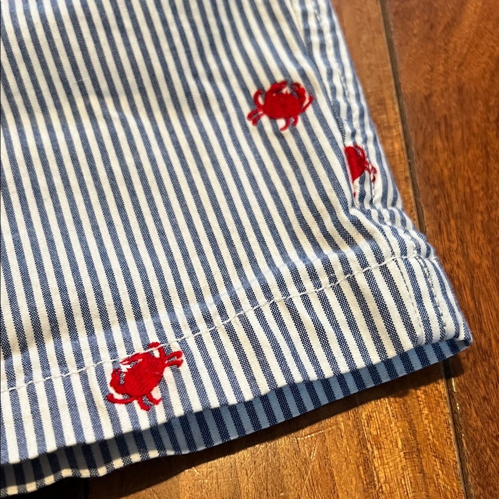 Talbots Navy Striped Shorts with Red Lobster Accents - Picture 6 of 8